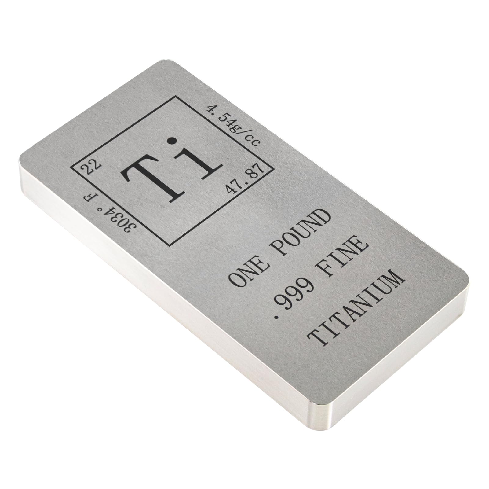 Barra in titanio elementare da 0,5 kg, in metallo 999, tavola periodica in metallo puro, design per scienza, istruzione e investimenti (titanio)