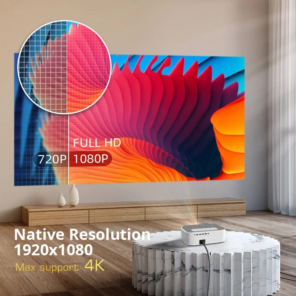 Image of WZATCO Alpha 1 Native 1080P Full HD 4K HDR | (Brightest 9600 lm, 840 ANSI) 6D Correction | Electronic Focus | Android 9, Certified Dolby, WiFi 6, BT 5.1 | Projector for Home, Outdoor, Office