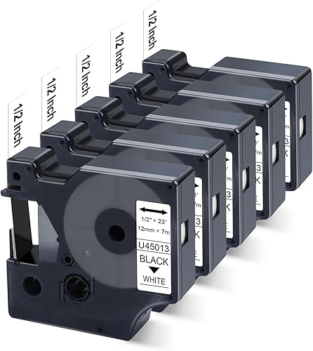 Unismar Compatible con cinta de etiquetas Dymo D1 45013 a45013 S0720530 para Dymo Label Maker repuesto para Dymo LabelManager 160 210D 260P 280 360D Unismar Compatible con cinta de etiquetas Dymo D1 45013 a45013 S0720530 para Dymo Label Maker repuesto para Dymo LabelManager 160 210D 260P 280 360D