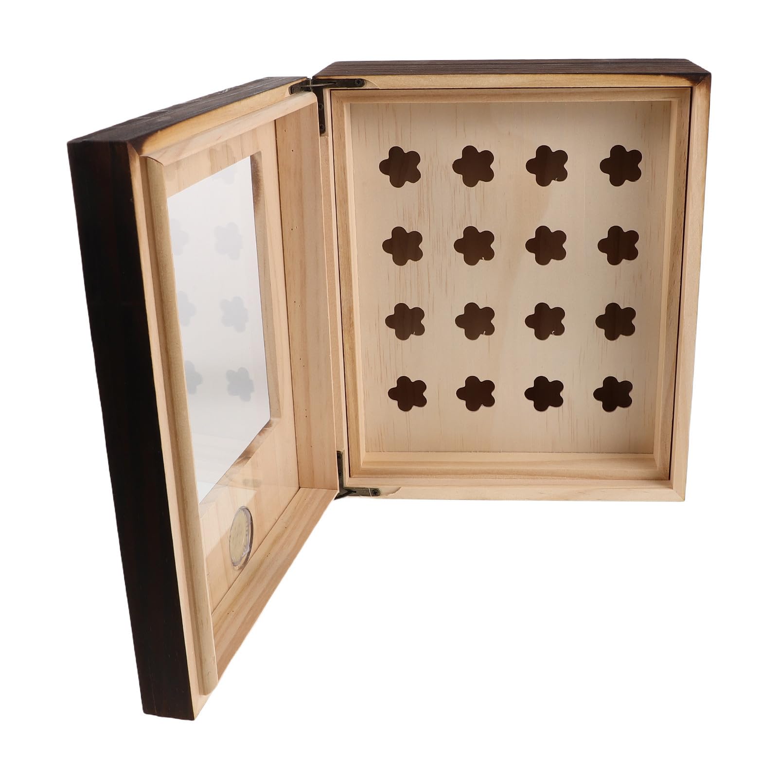 INOOMP Humidor da Viaggio in Legno con Igrometro e Umidificatore Portatile, Scatola per Sigari Doppio Strato con Vassoio Interno e Divisore per Uso Bar e Casa