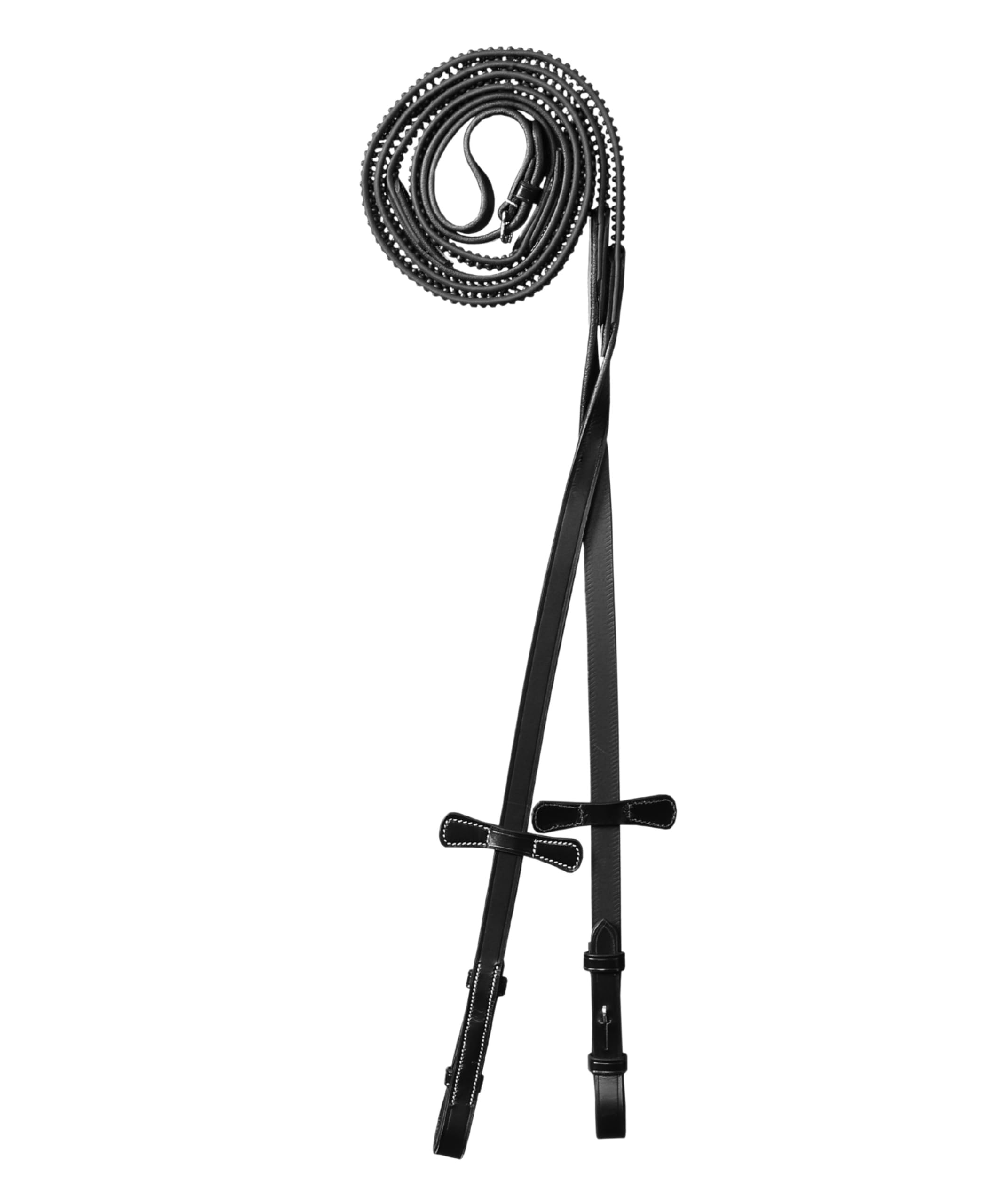 Exion Super Soft Bio Rubber Horse Reins – Non-Slip Grip & Vegetable Tanned Leather– (16 mm) 5/8” English Bridle Reins with Martingale Stoppers– Durable Stainless Steel Hardware for Dressage & Jumping