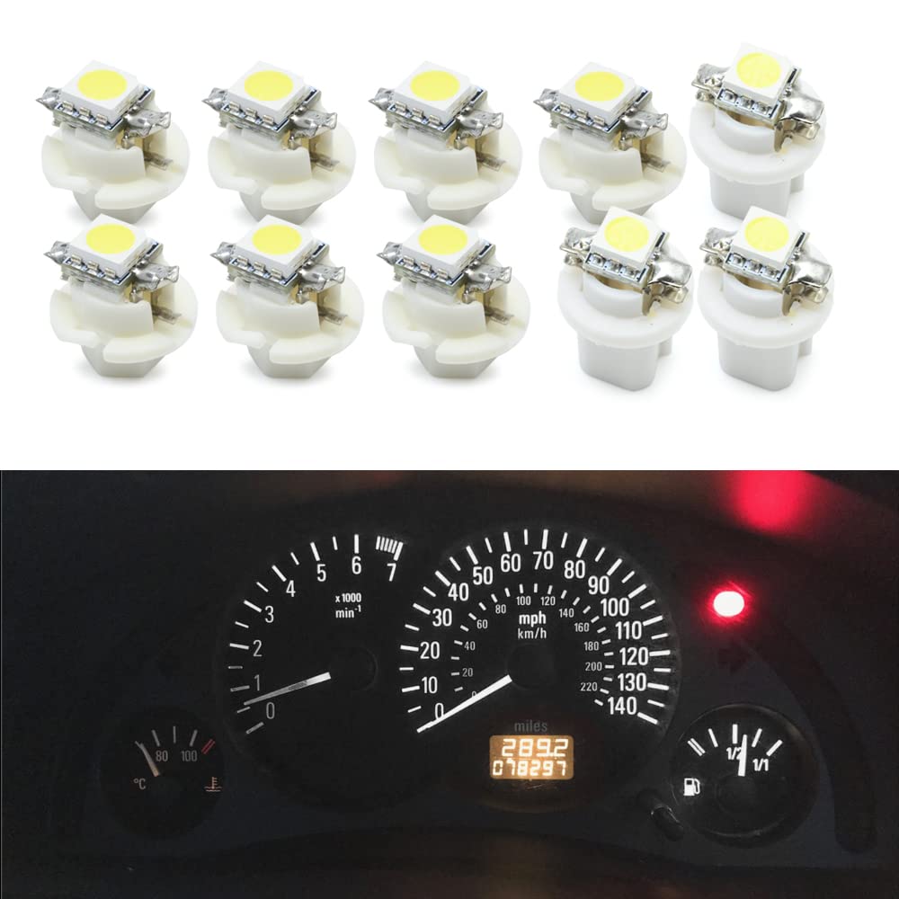 Ampoules LED pour tableau de bord O-pel Astra G H, O-pel Vectra B C, O-pel Corsa B C Compteur de vitesse Tachymètre Clock Affichage LCD Illumination Dash Lights (Blanc)