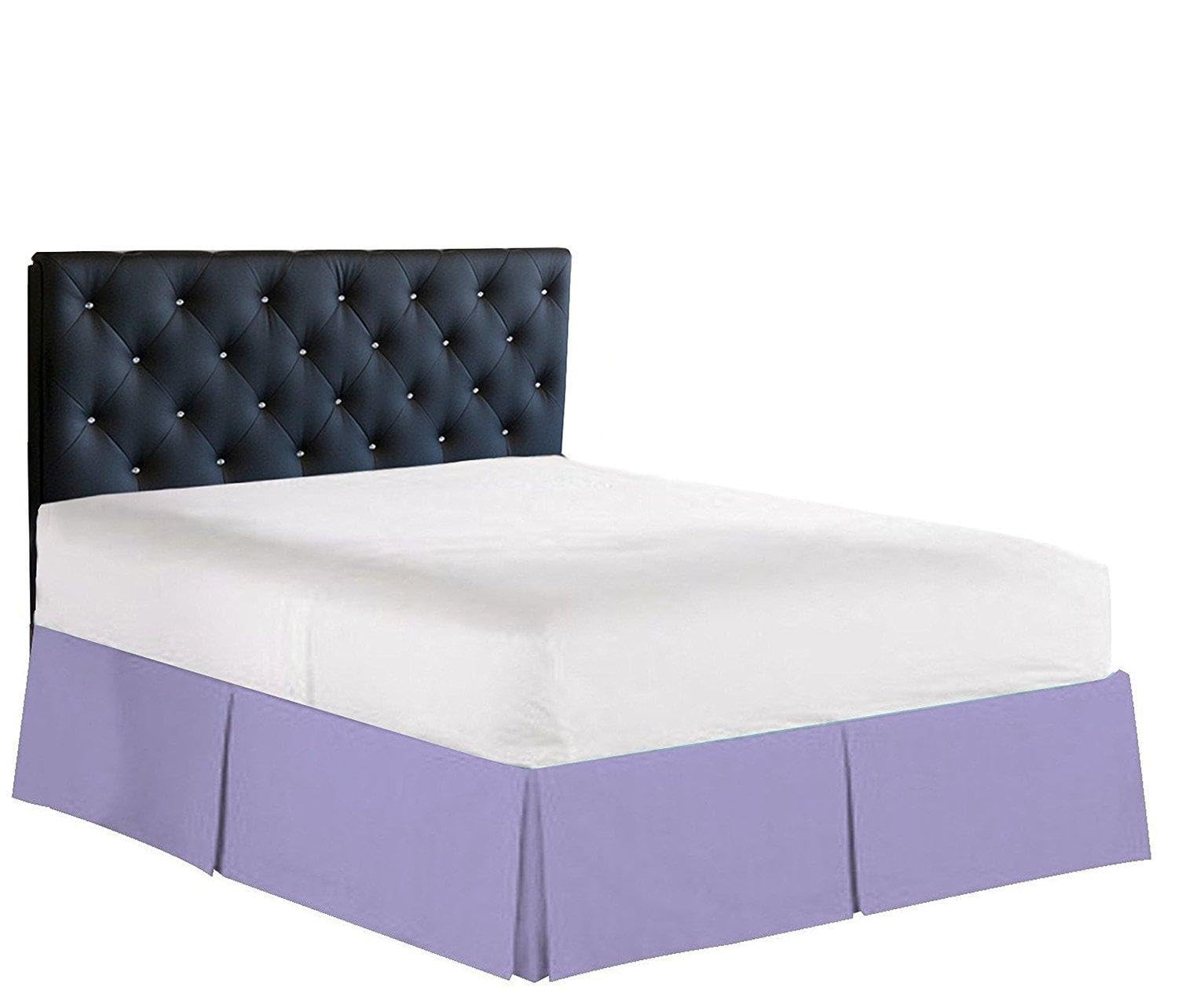 Elegance Linen Luxury 1500 Thread Count Wrinkle & Fade Resistant Egyptian Quality Bed Skirt/Dust Ruffle - Pleated Tailored 14inch Drop, California King, Lilac