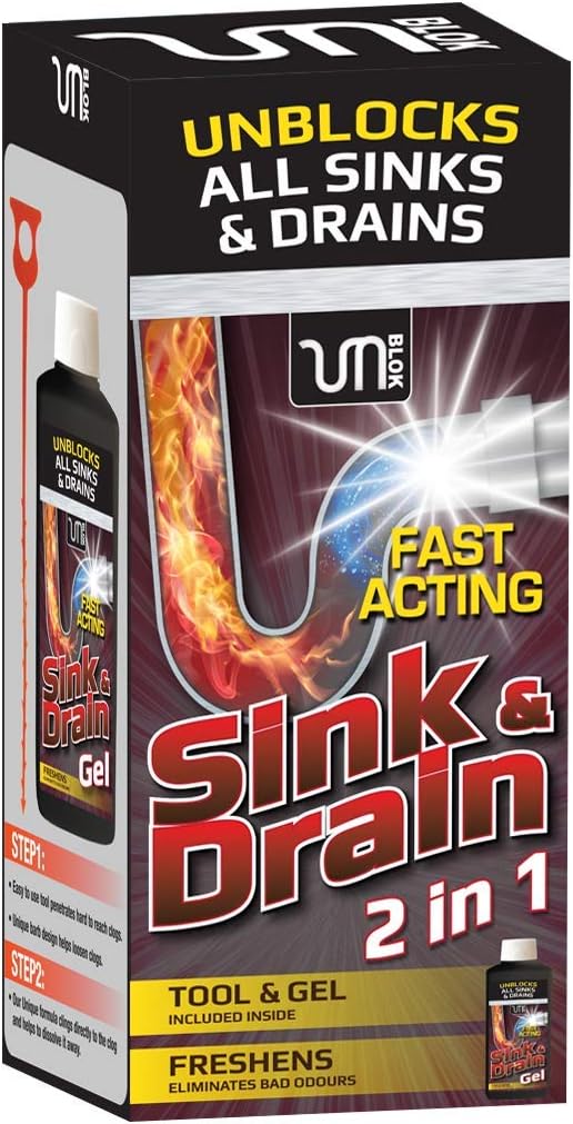 Unblok 2In1 Sink and Drain Unblocker Kit 620 g Amazon.co.uk Grocery