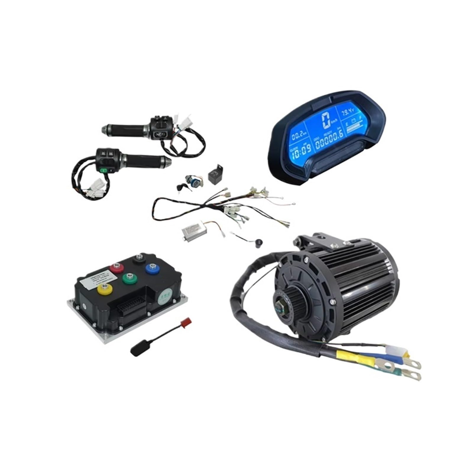 Hub Motor QS138 4000W Mid Drive Motor for 72V 110KPH Electric Vehicle Upgrade SIAYQ72180 Controller(Sprocket and Wire)