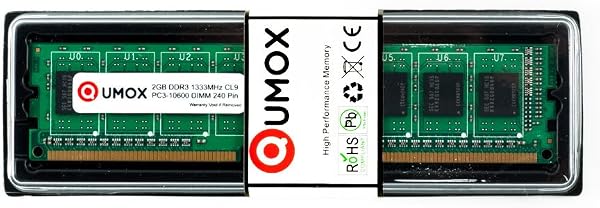 QUMOX Memoria Dimm 2GB DDR3 1333 1333MHz PC3-10600 PC-10600 (240 Pines) para computadora pc Escritorio - 5