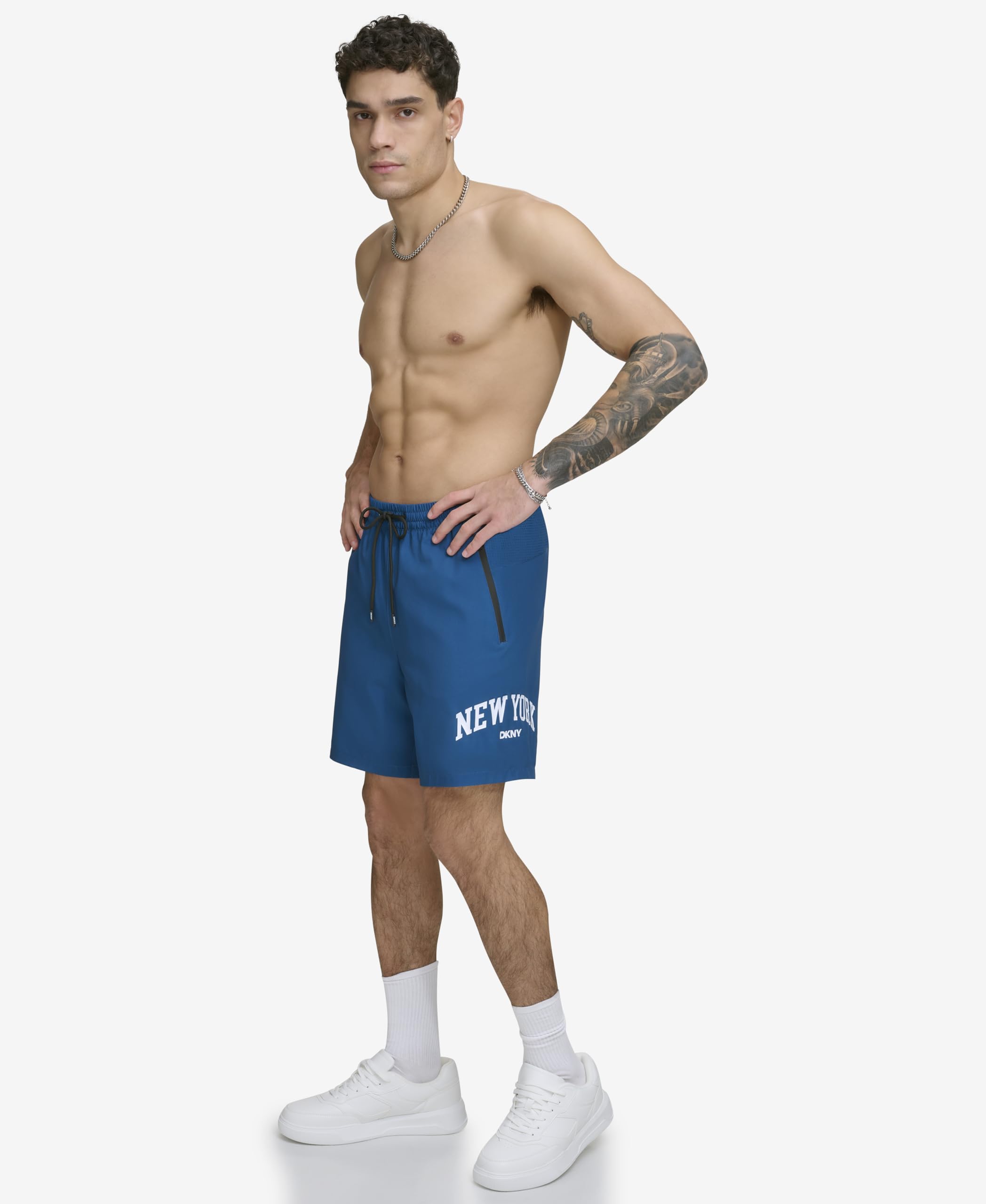 DKNY Stretch Quick Dry Volley UPF 40+ Protection Swim Trunk Maillot de Bain Homme (Lot de 1)