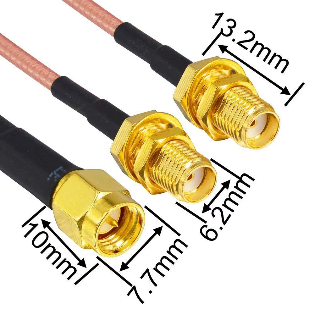 Cavo Splitter YILIANDUO N Maschio A Doppio SMA Maschio, 30 Cm RG174 Per Router 4G E Amplificatori - 2