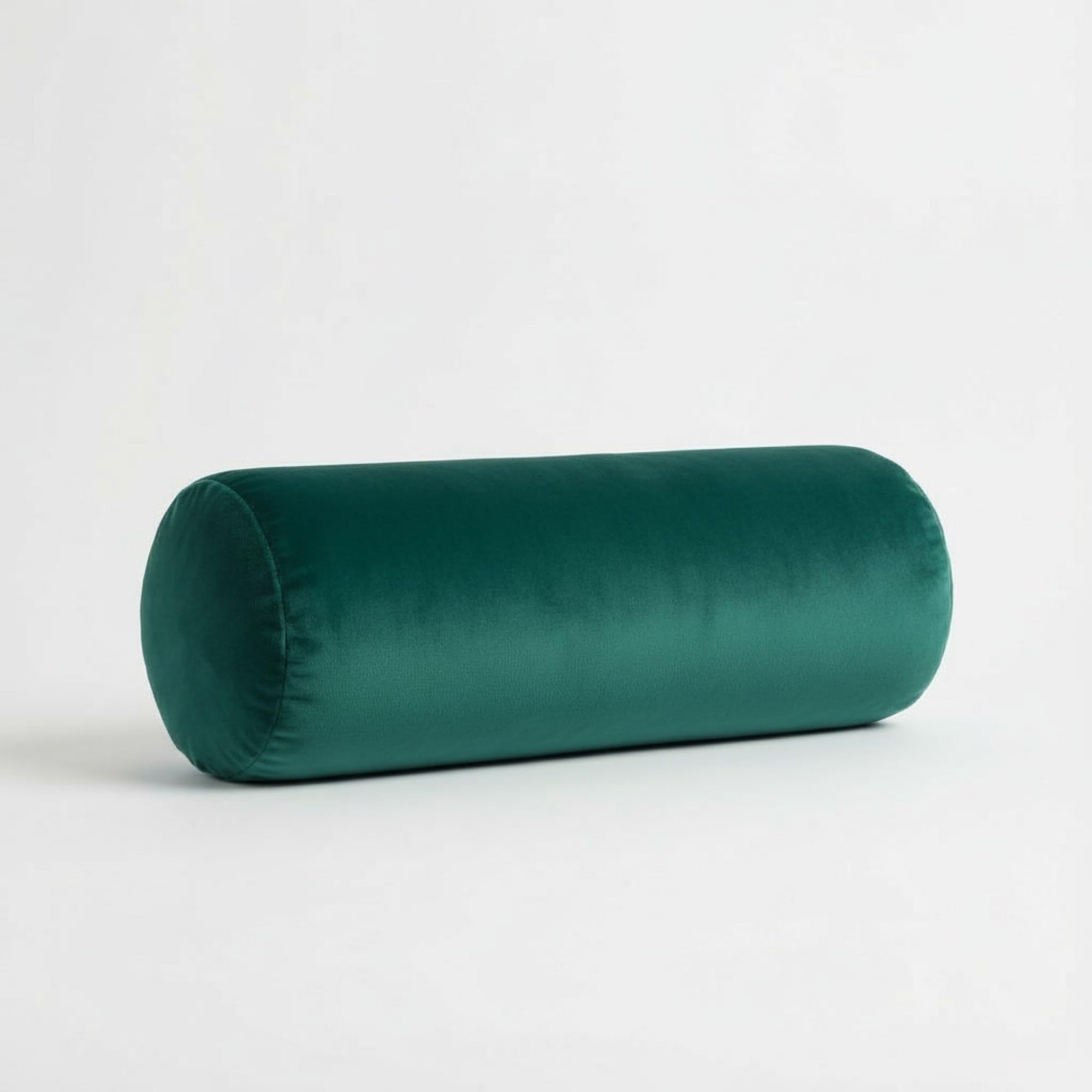 Kosiproducts Round Bolster Cushion Lumbar Support Plush Velvet Pillow Neck Relaxing Soft Virgin Hollow Fibre Filling Roll [90cmx20cm, Teal]