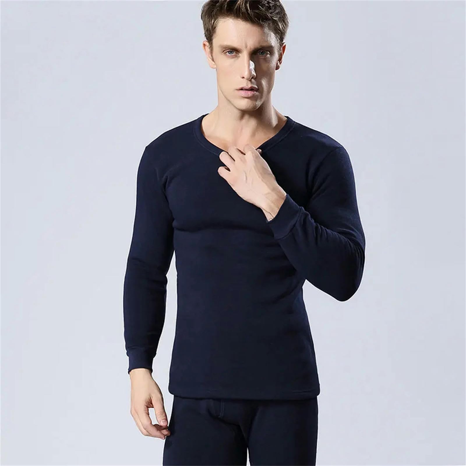 MdybF Abbigliamento Termico da Uomo S-XXXXL Uomini Set di Biancheria Intima Termica più Dimensioni Maschi