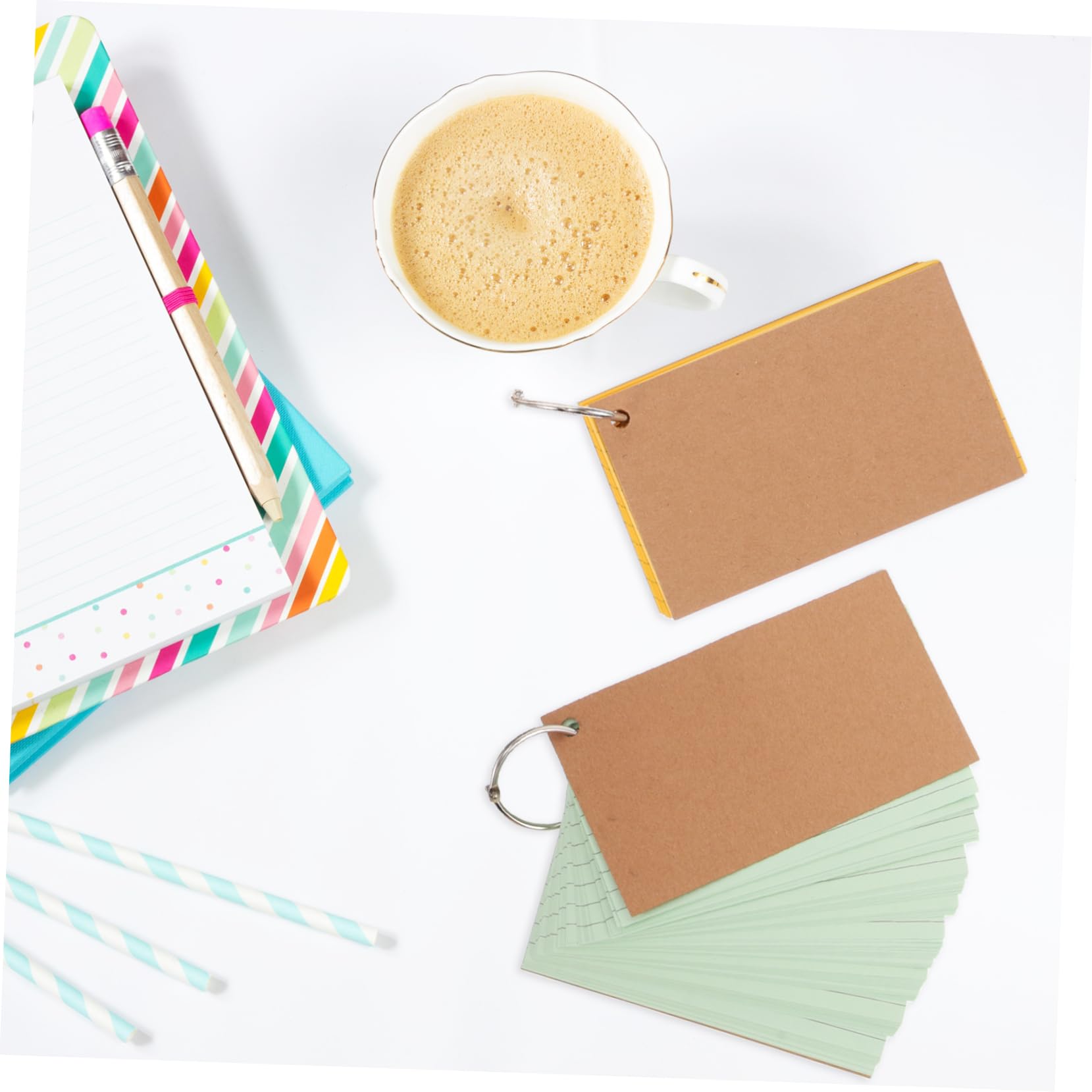 SEWACC 10 Stück Teiliges Karteikarten mit Ringen Beidseitig Linierte Lernkarten aus Stabilem Kraftpapier für Studium Arbeit und Meetings Einfach zu Organisieren und