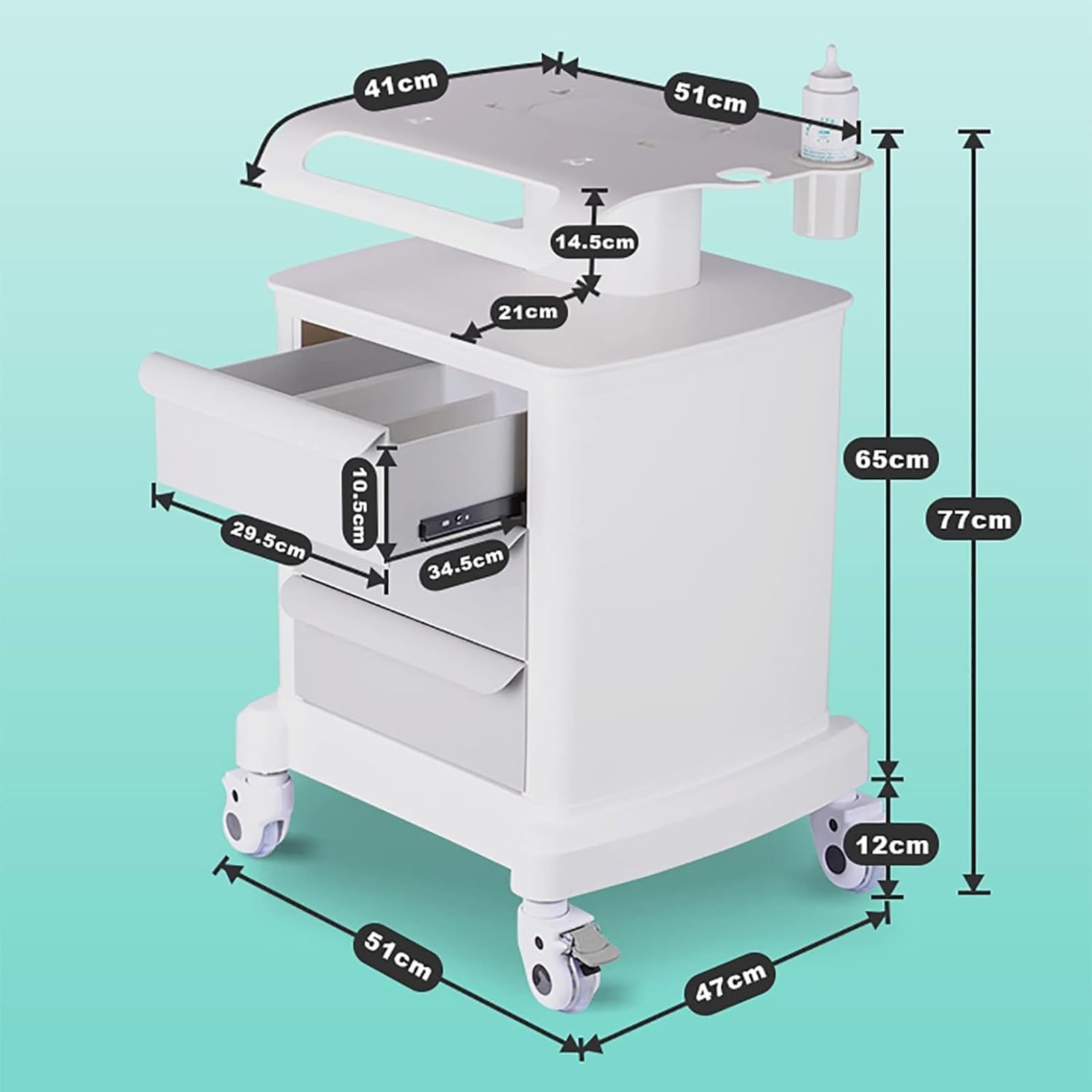 Carrello medico mobile con ruote