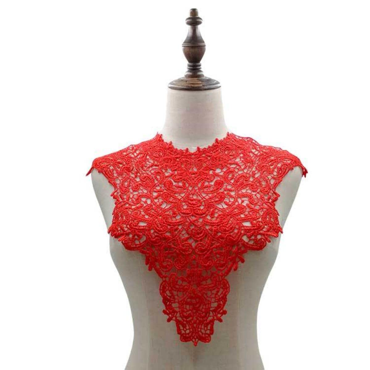 Egurs Kant nepkraag borduurwerk kant afneembare kraag decoratieve sjaal kanten kraag uithollen bloemen kant blousekraag kraag inzetstuk hemdkraag kleding naaien accessoires zwart 1
