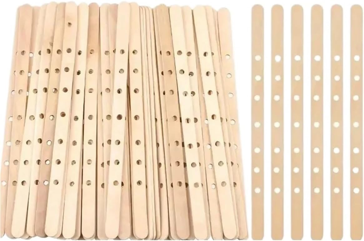 Candle Jars 200 PCS Wooden Candle Wicks Holder Making Tool Centering Device DIY Accessories Handmade Crafts