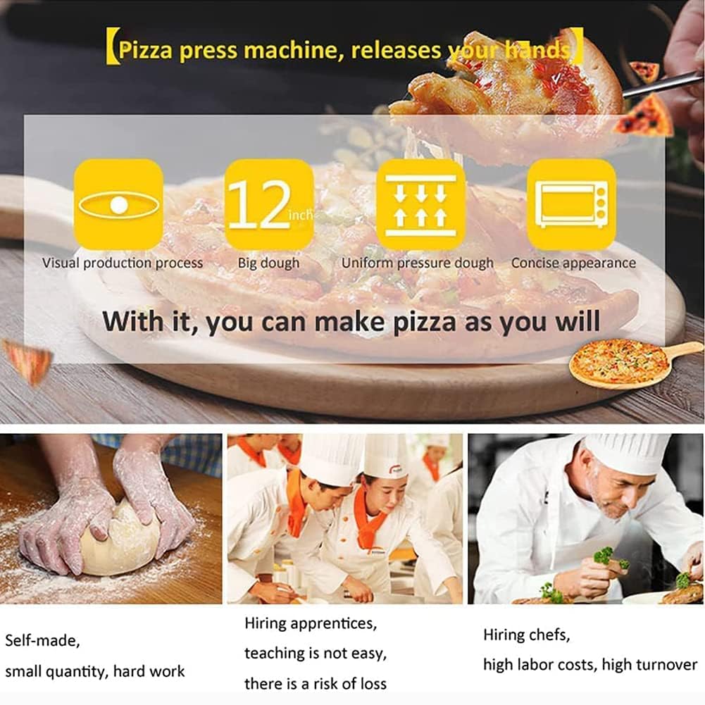 Rodillo de masa Laminadora de masa Máquina para hacer pasta 20 cm / 7,87 pulgadas Máquina de prensado de pastelería para pizza para el hogar Extensión de mango de acero inoxidable Control estable