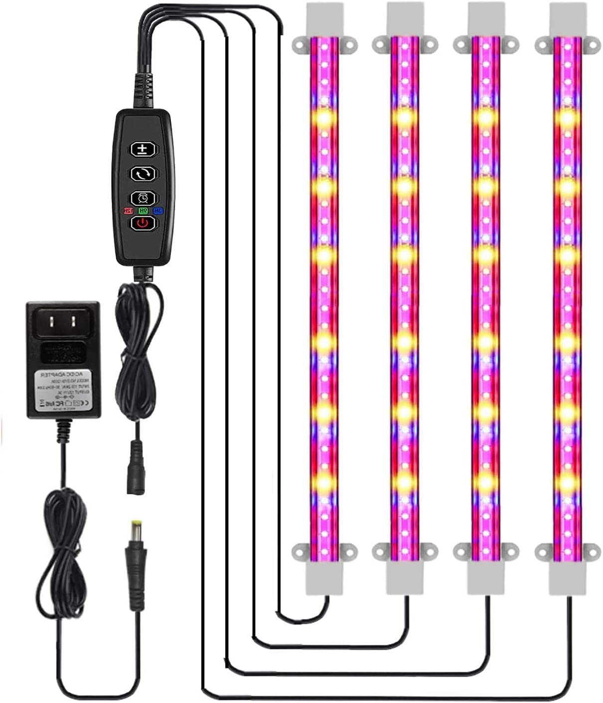 Derlights 植物育成ライト、8個セット、暖色系、384個のLEDチップ、フルスペクトル、タイマー機能（4/8/12時間）、10段階調光、8つの照明モード、野菜、多肉植物、室内栽培に最適 Amazon.co.jp: 植物育成ライト 8本セット 暖色系 384個LEDチップ フル