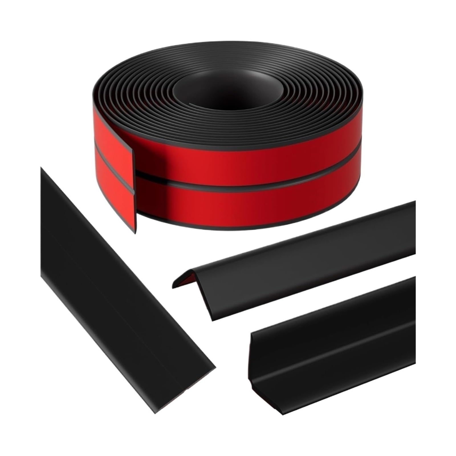 Flexible Laminate Beading Self Adhesive Wall Corner Protector Peel and Stick Flexible Moulding Trim Bendable Floor Transition Strip Ceiling(Black-4cm x 3m)