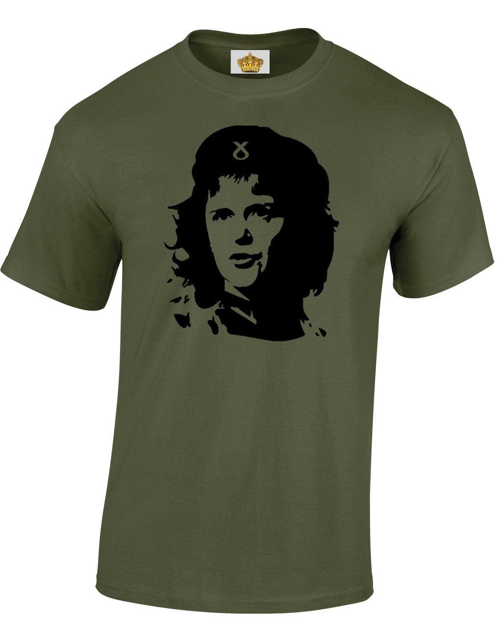 Crown Designs Nicola Sturgeon As Iconic Che Guevara Funny Cool for Men & Teenagers T-Shirts Tops - Military Green/Medium