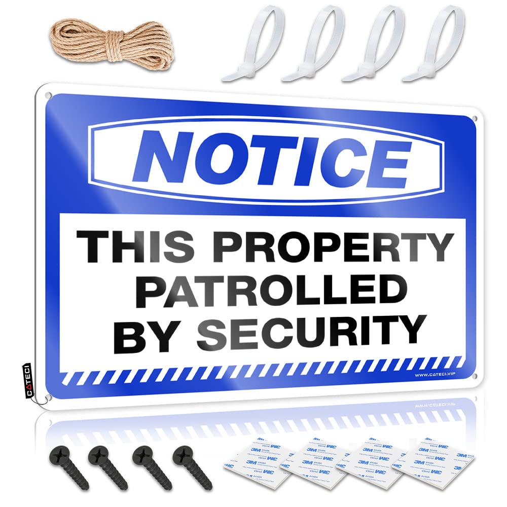 STWNVOITV Tin Metal Bar Signs Notice This Property Patrolled By Security Tin Sign Pool Zone Tin Sign Tin Wall Decor(30X40CM)