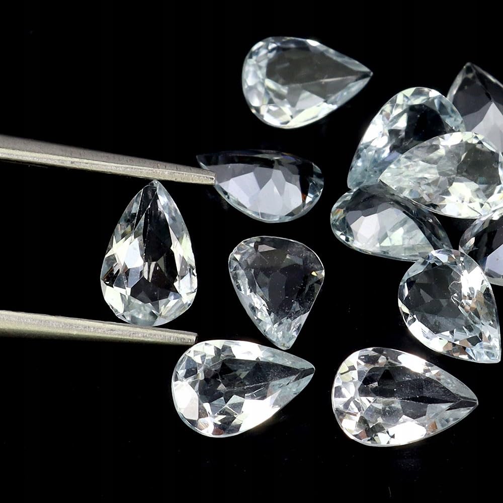 Akwamaryny kamienie naturalne 12 sztuk IF-VVS 5.18ct