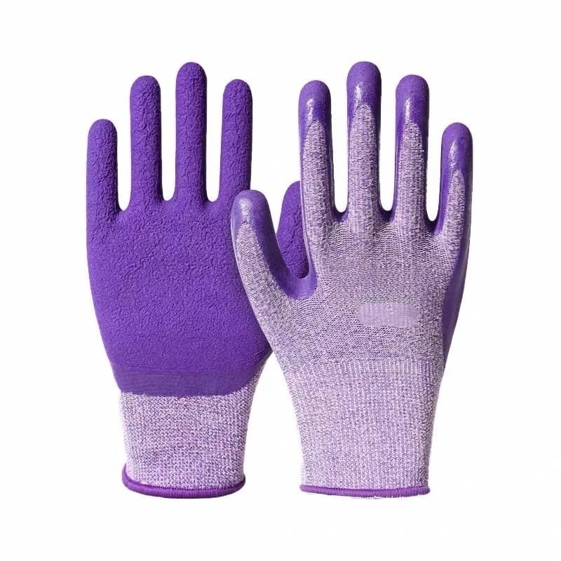 Compatible con guantes de trabajo de látex transpirables, color morado | Guantes elásticos antideslizantes con relieve for tareas de manipulación diaria.