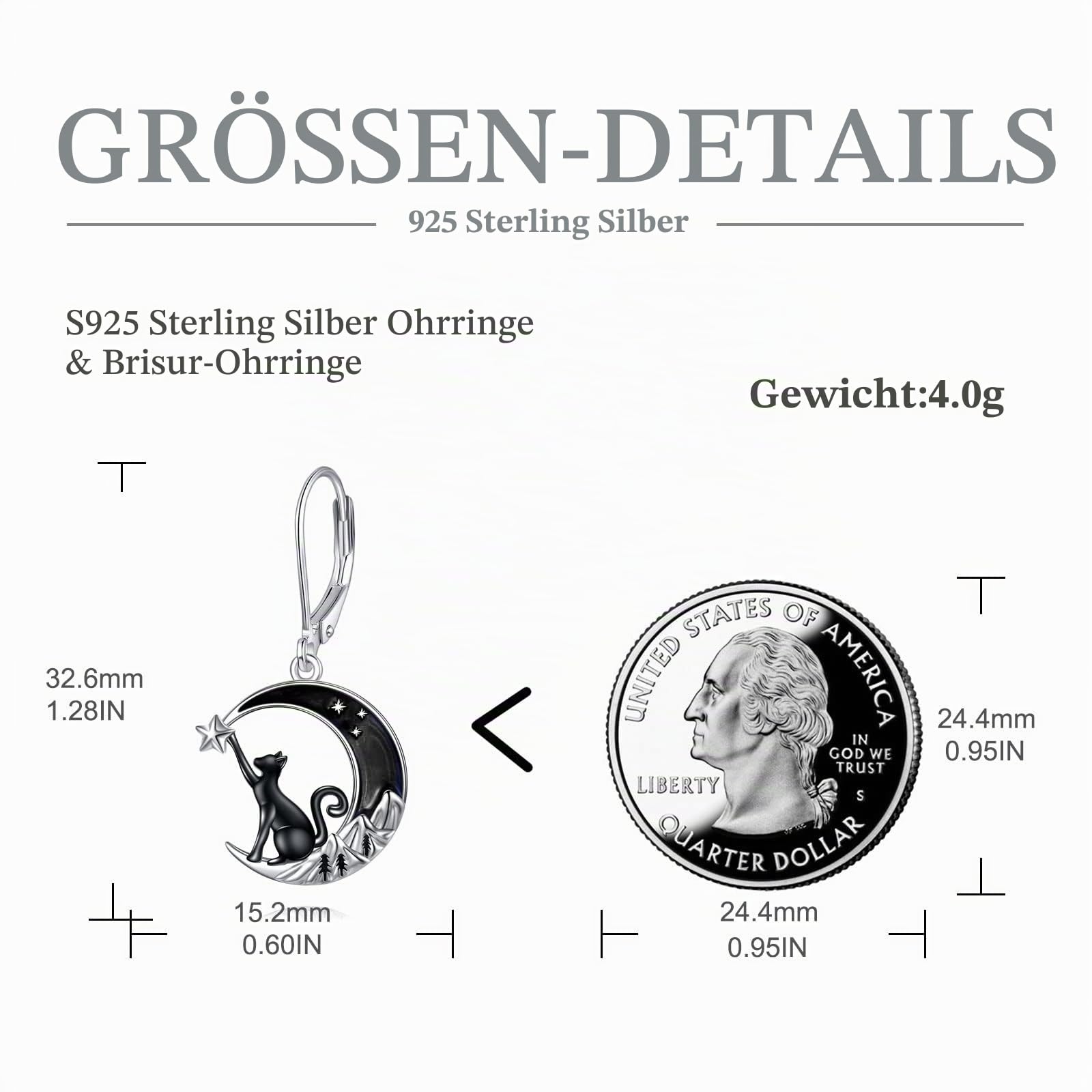 VONALA Keltisch Hängend Ohrringe Sterling Silber, Mond Ohrringe Schmuck Geschenke für Damen und Mädchen
