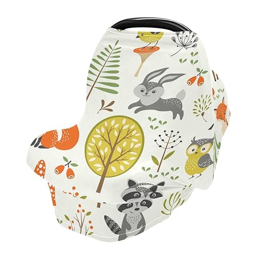 Cubierta de enfermerĂa lindo bosque animales árboles setas bayas lactancia suave asiento de coche toldo multi uso para bebĂ© asiento cubre toldo Cubierta de enfermerĂa lindo bosque animales árboles setas bayas lactancia suave asiento de coche toldo multi uso para bebĂ© asiento cubre toldo