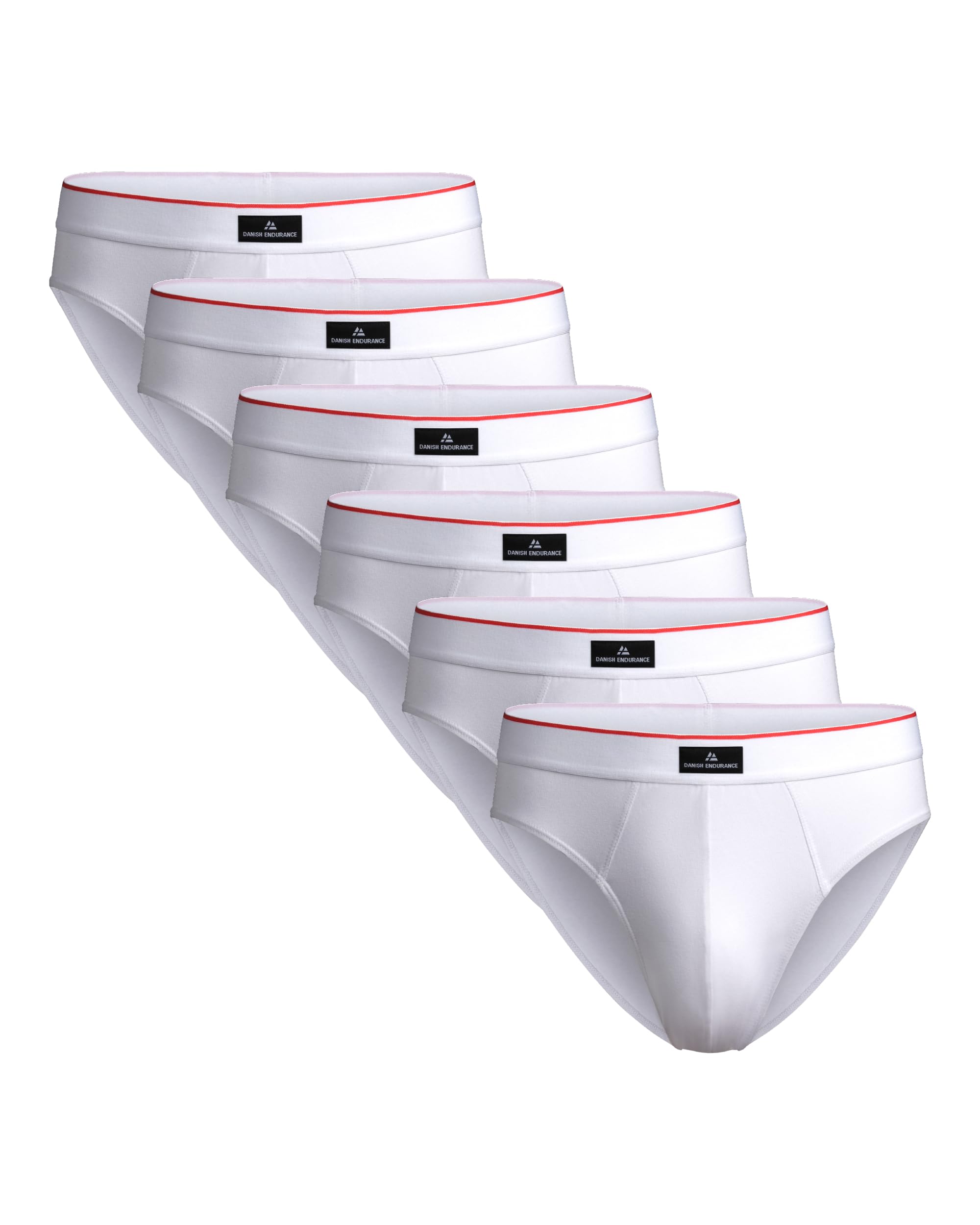 DANISH ENDURANCE Slip Uomo Cotone Elasticizzati, Mutande Uomo Senza Etichetta, Morbide e Traspiranti, 6 Paia