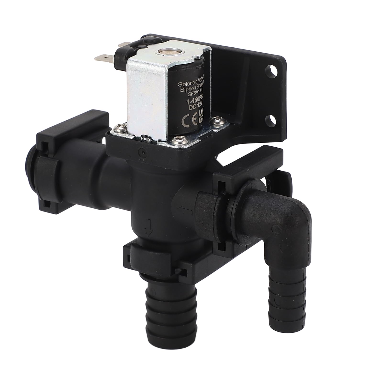 Solenoide de Control de Agua, 9W 1 150PSI Solenoide de Inodoro a Presión con Válvula Disyuntor de Sifón para Barco Marino RV Yate, Compatible para RV, Yate, Bote Pequeño e