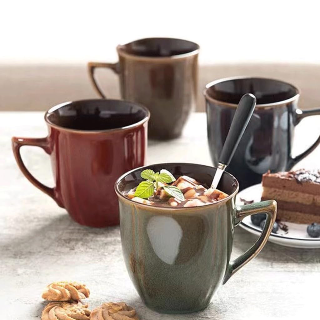 ENGENDER Tazas Cafe Taza De Cerámica, Taza De Leche Retro, Taza De Café, Taza De Agua Simple Mug Cups(A)