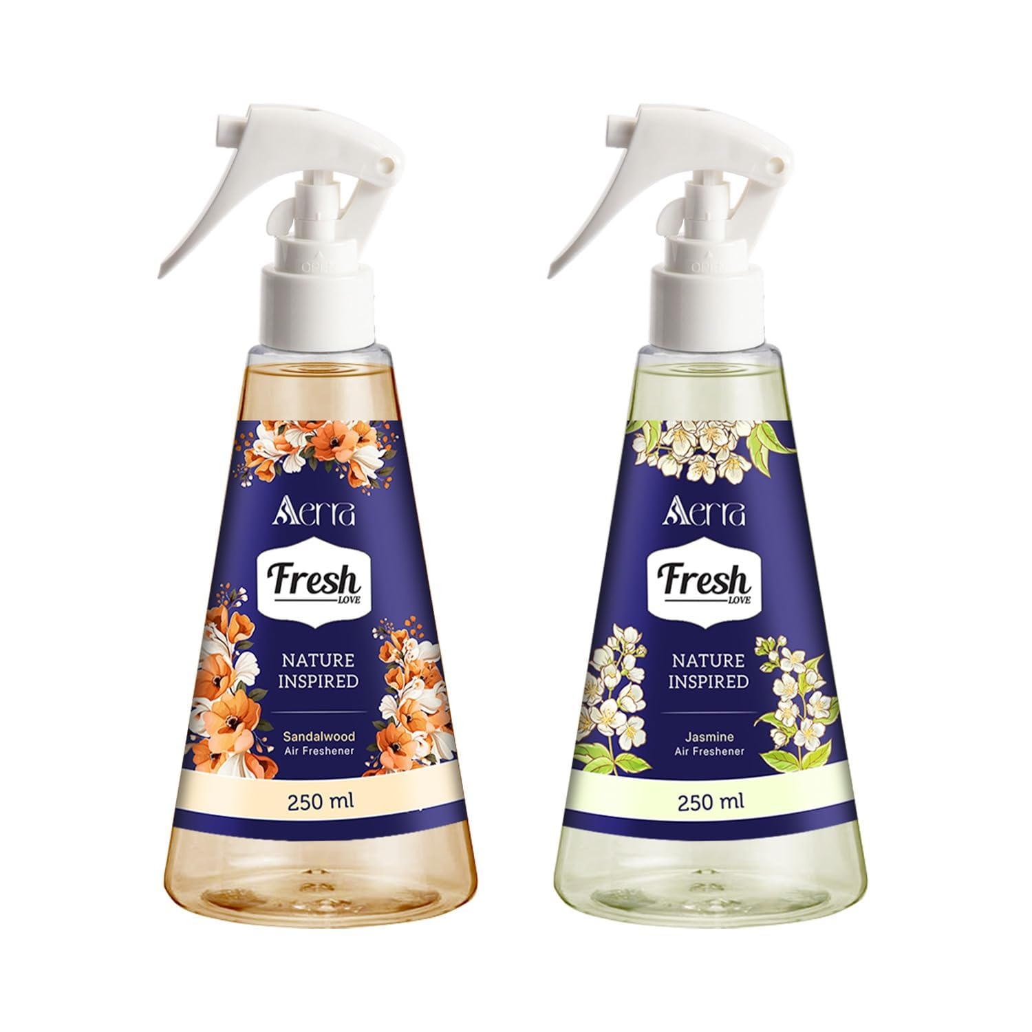 Aerra Air Freshener Spray Combo Divine Romance Edition, 5600+ Sprays for Home, Pooja Room, Bedroom, Car, Office, Non-Aerosol Odor Eliminator (Jasmine, Sandalwood)-image-33