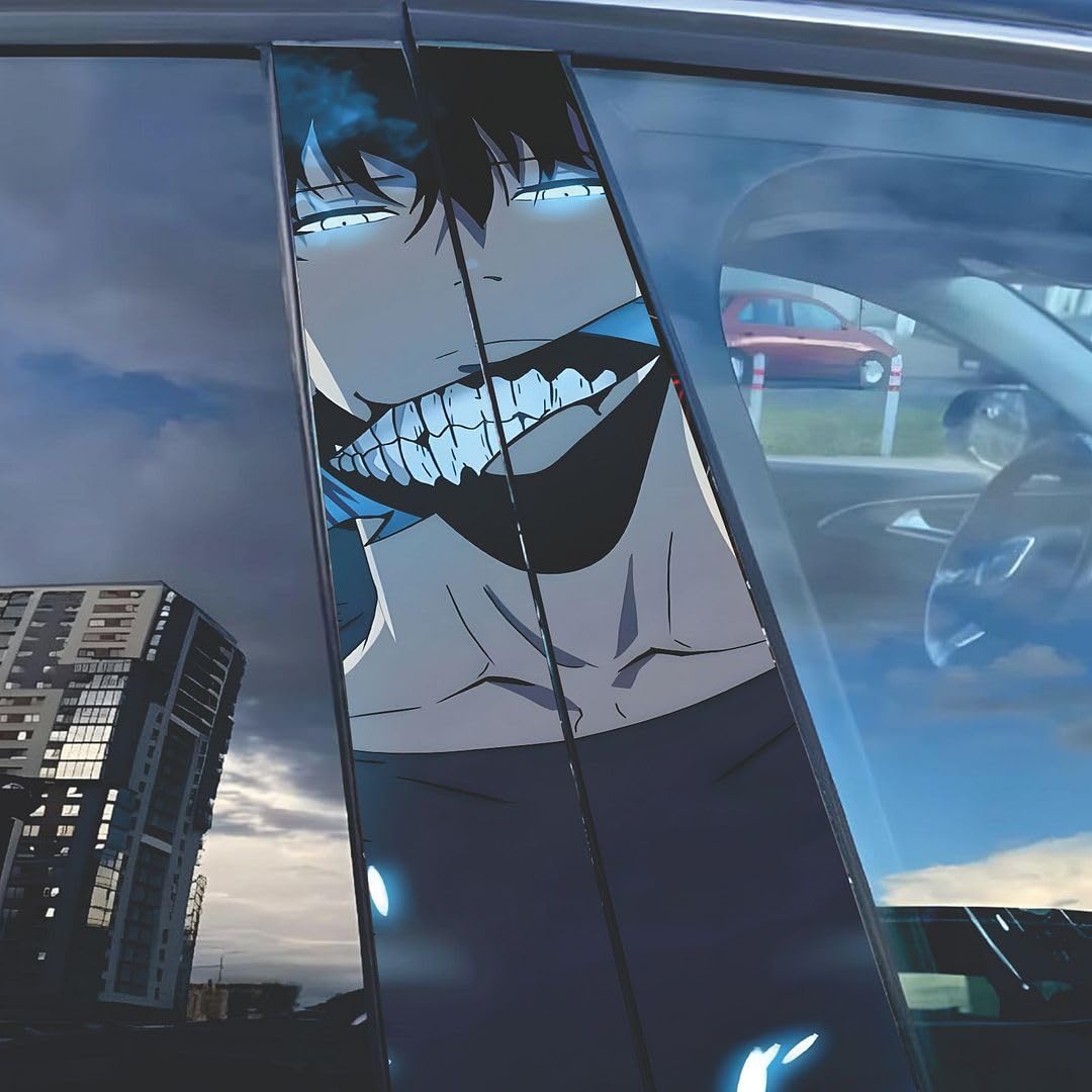 CVANU Premium Car Pillar Self-Adhesive Printed Vinyl Sticker Accessory for Vehicle Exterior Decor DIY Decal (18.3inch X 6.11inch)_c29