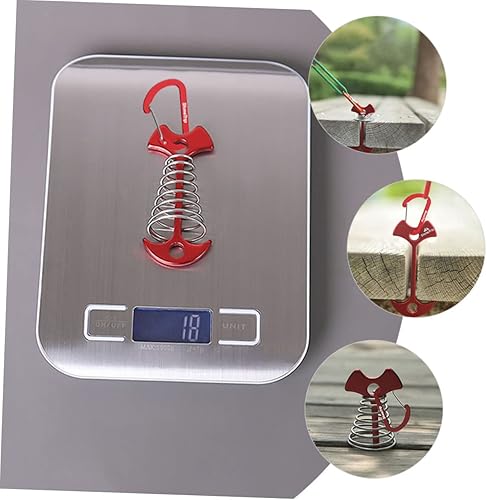 Miniatura 6 de 2 unids Fishbone Tent Spring Buckle Aleación de Aluminio Estacas Cuerda de Viento Hebilla para Estacas Tierra Clavos para Camping