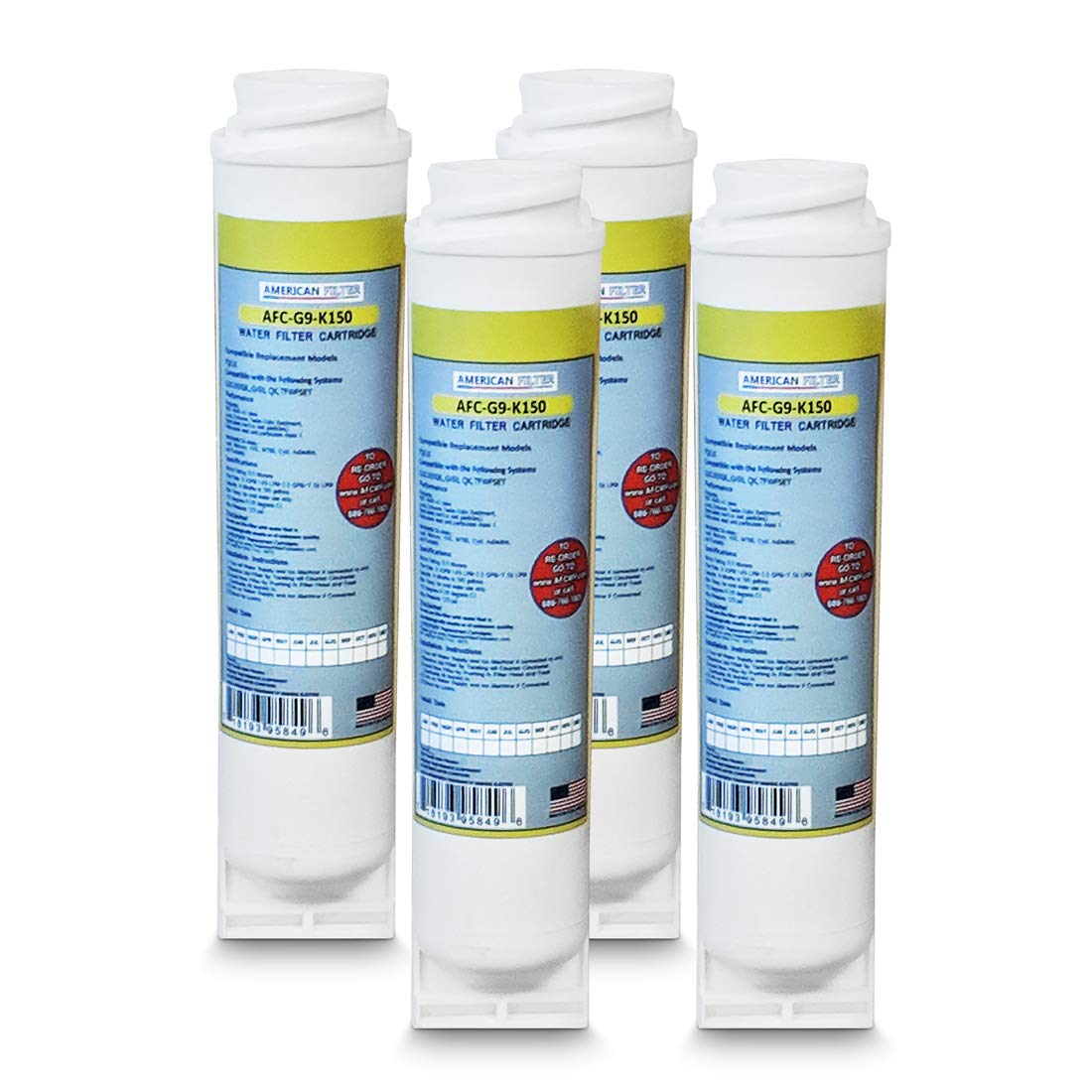 AFC Brand, Water Filter, Model # AFC-G9-K15, Compatible with GE (R) FQK1K Filters 4-Pack