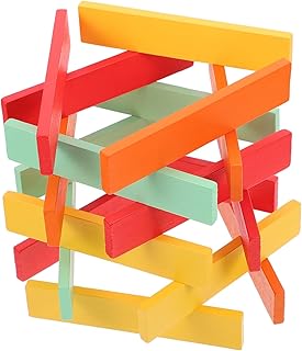 CIYODO 100 Peças Blocos De Construção DIY Blocos De Empilhamento De Brinquedos Infantis Cubos De Madeira Inacabados Blocos Quadrados Blocos De Empilhamento Interessantes Blocos De