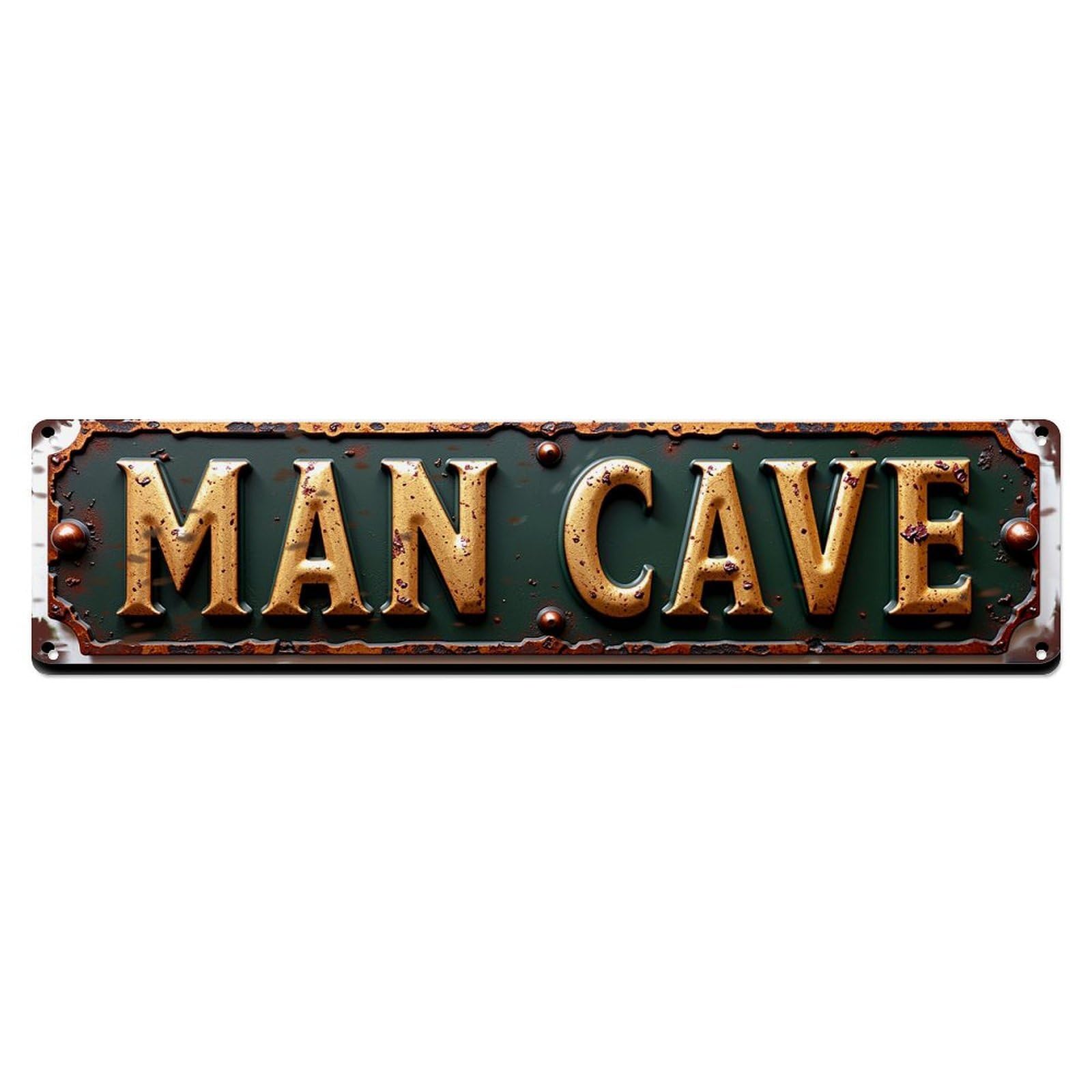 Jdyaojiesheng Vintage Man Cave Sign Pattern Print Tin Sign Retro Metal Wall Decor Metal Poster, Home Bar Garage Farmhouse Cafe Wall Art Decoration 4X16inch
