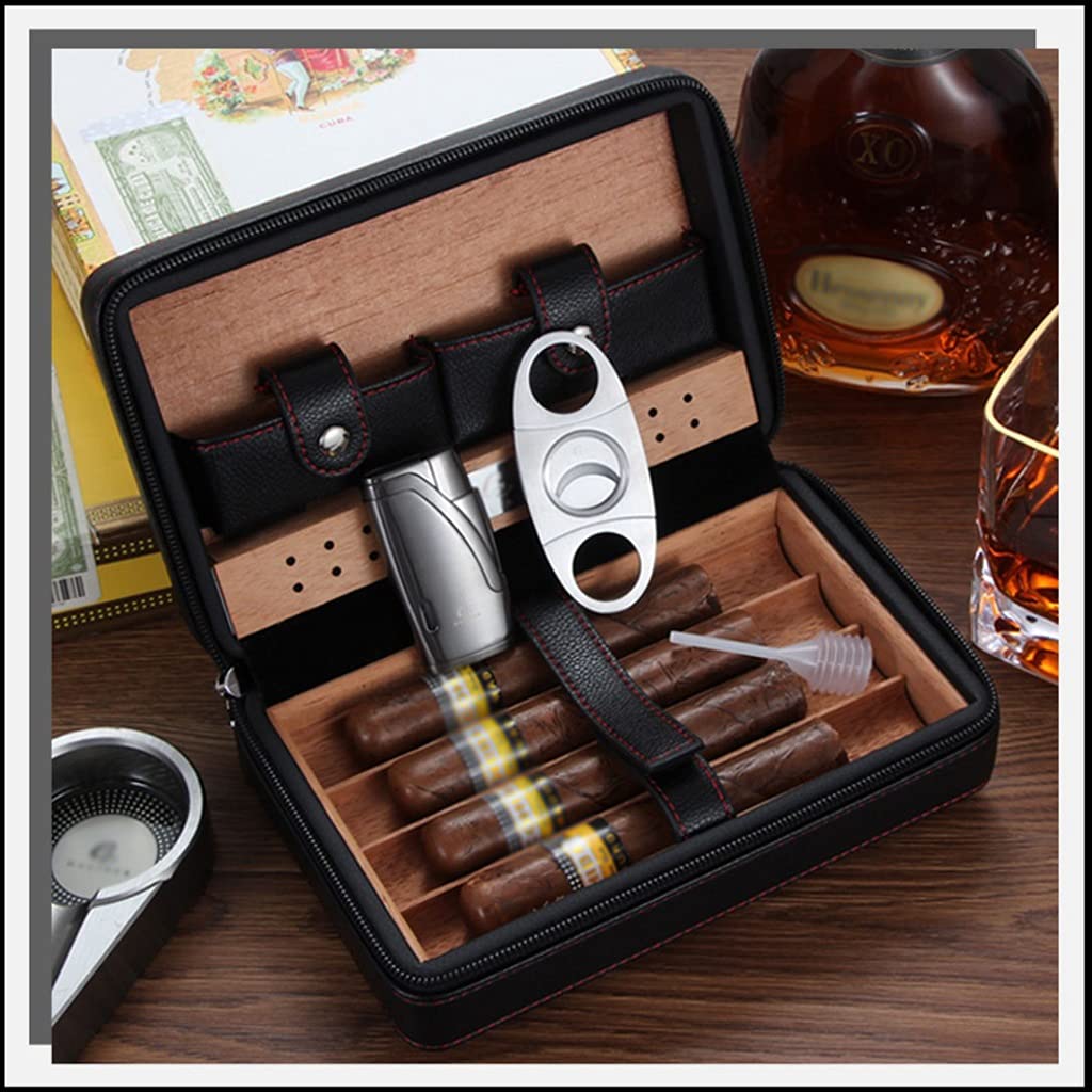 Scatola per sigari Humidor Porta sigari Portatile Humidor da Viaggio Tubo per sigari Porta sigari Portafoglio Accessori Regalo per sigari 20,3 x 12,7 cm