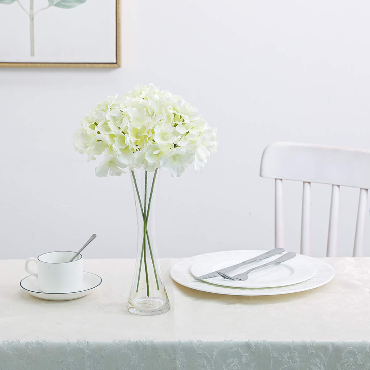 Tifuly 12 stuks kunstmatige hortensia-bloemhoofden met stelen, pluizige grote bloemen voor doe-het-zelf bloemstukken, bruiloftsfeest, thuis- en kantoordecoratie (koningsblauw