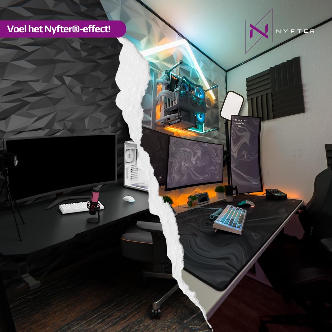 Nyfter - Premium Sakura V3 Gaming Mousepad XXL + 3XL Mousepad Nyfpad XXL Mousepad wellenfrei mit extra vernähten Kanten (3XL)