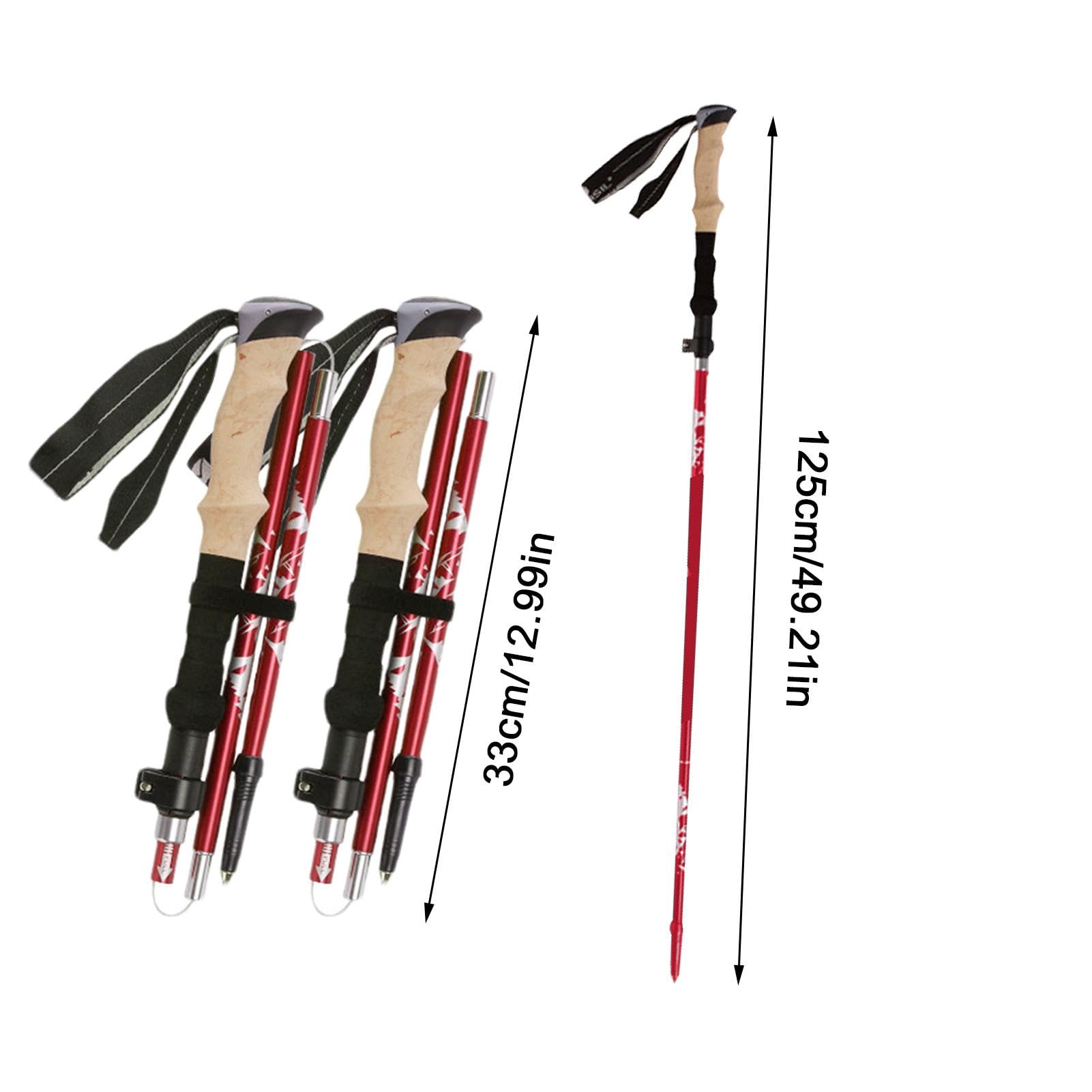 Bastoni telescopici da trekking per viaggi, bastoncini da trekking telescopici – Peso leggero e regolabile per escursioni e trekking | Supporto leggero per bilanciamento, accessori ammortizzanti per