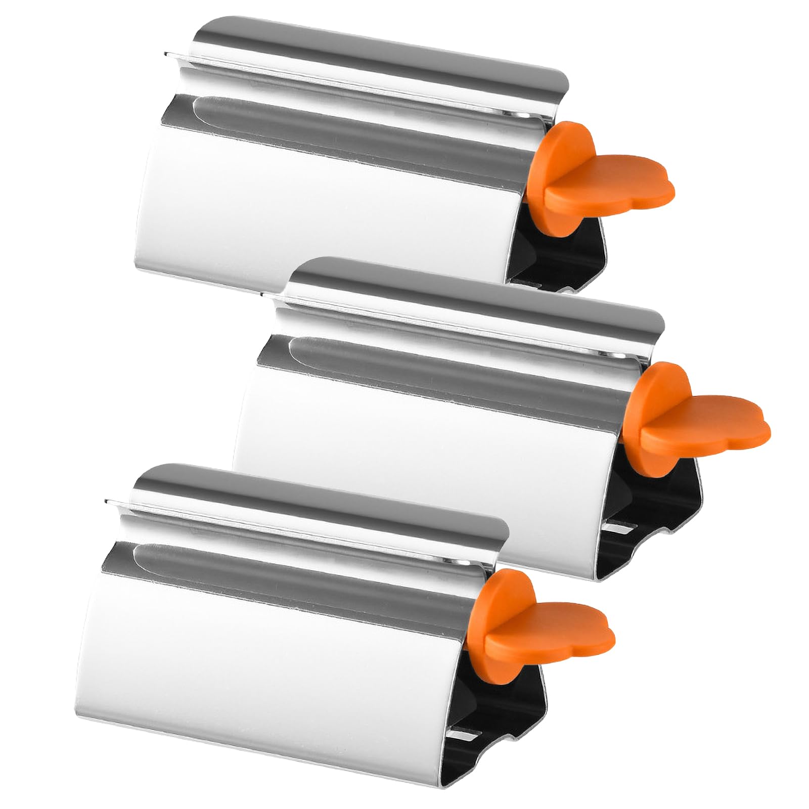 Rodillo de tubo exprimidor de pasta de dientes, paquete de 3 soportes de asiento de pasta de dientes rodante de acero inoxidable,