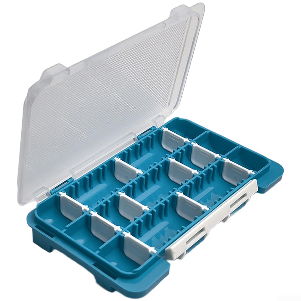 Fishing Tackle Box Small Storage Organiser with Removable Trays for Hooks Lures Baits - Compact 17.5cm Plastic Case(C)