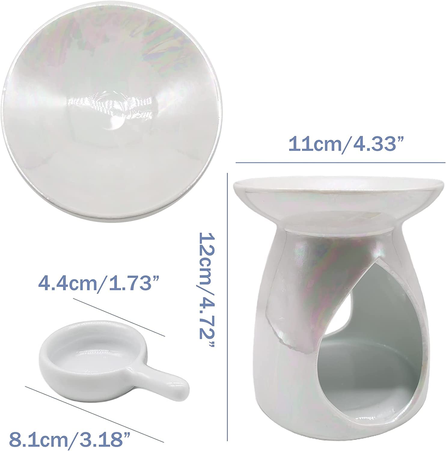 Riscaldatore di candele Lampada a cera fondente in ceramica Lampada scaldacandele con smalto perlato Lampada a goccia d'acqua Scaldacandele Ornamenti artigianali per soggiorno Ufficio Comodino Interno