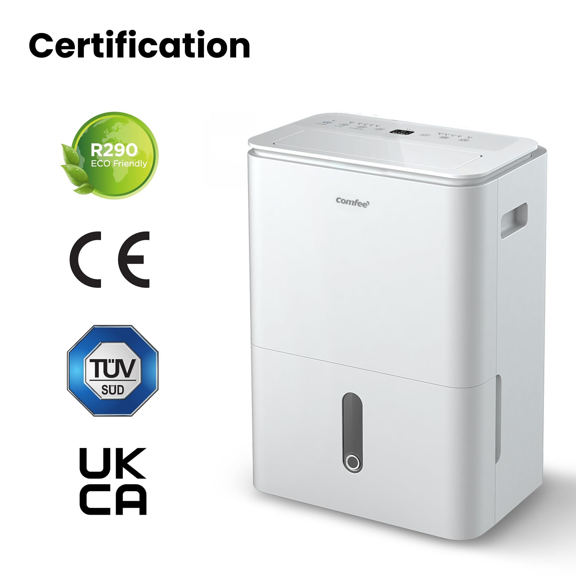 COMFEE' Déshumidificateur Easy Dry 20L/jour, 4 Modes, Deshumidificateur d'air Connecté, Réservoire 3L, Sèche-Linge, Fonction Swing, Pour pièce de 40㎡/100m