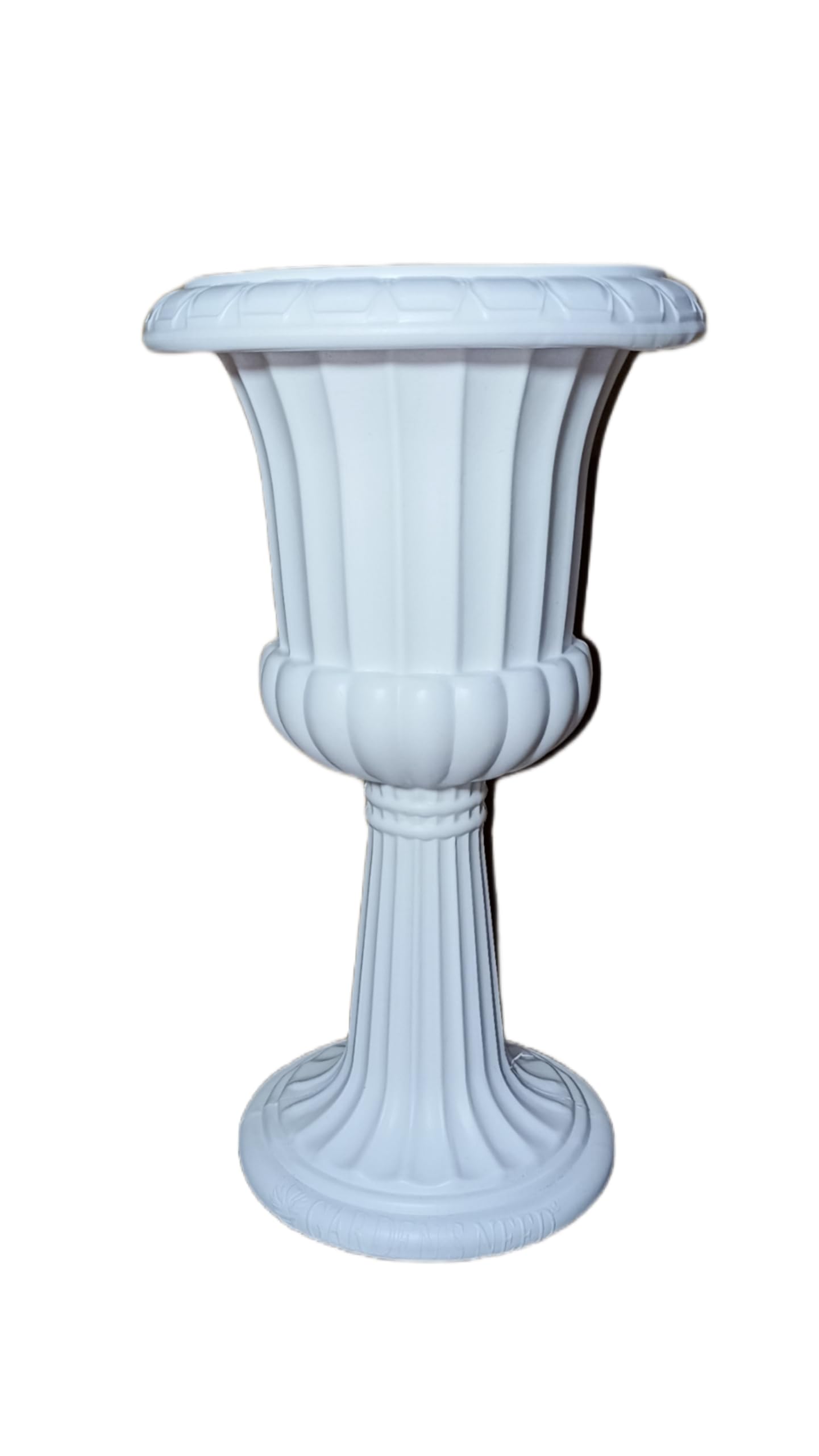 Decorative Designer Round Shape White Cool Finishing Victory Flower Plastic Pot for Terrace, Balcony, Home,Office Decor (Victory Pot 18 inches)