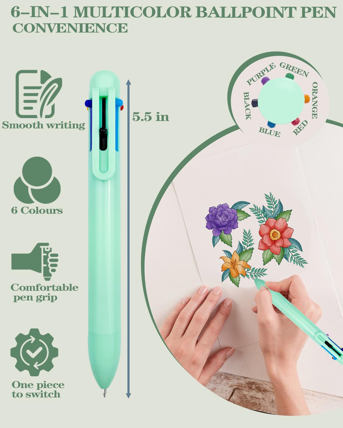 54PCS Aesthetic School Supplies with Large Pencil Case 12 Pastel Highlighters 5 Black 6 Color Ink Gel Pens — view 8