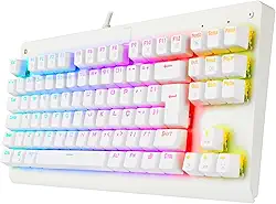Teclado Mecânico Redragon Dark Avenger Rgb Lunar White Switch Azul K568W-RGB
