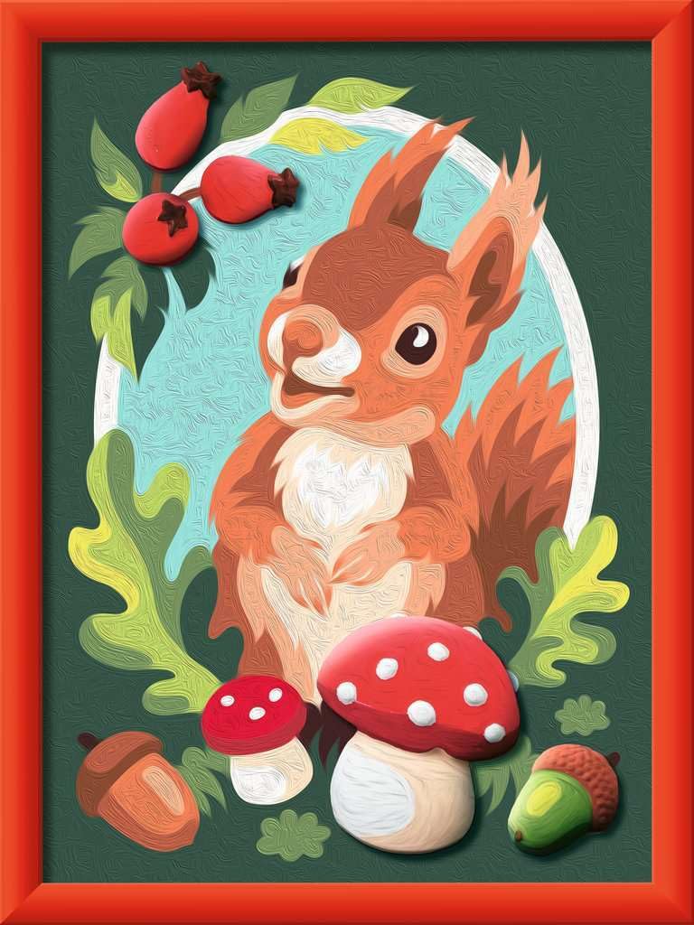 CreArt Paint by Numbers with Plaster Elements - Love Squirrel