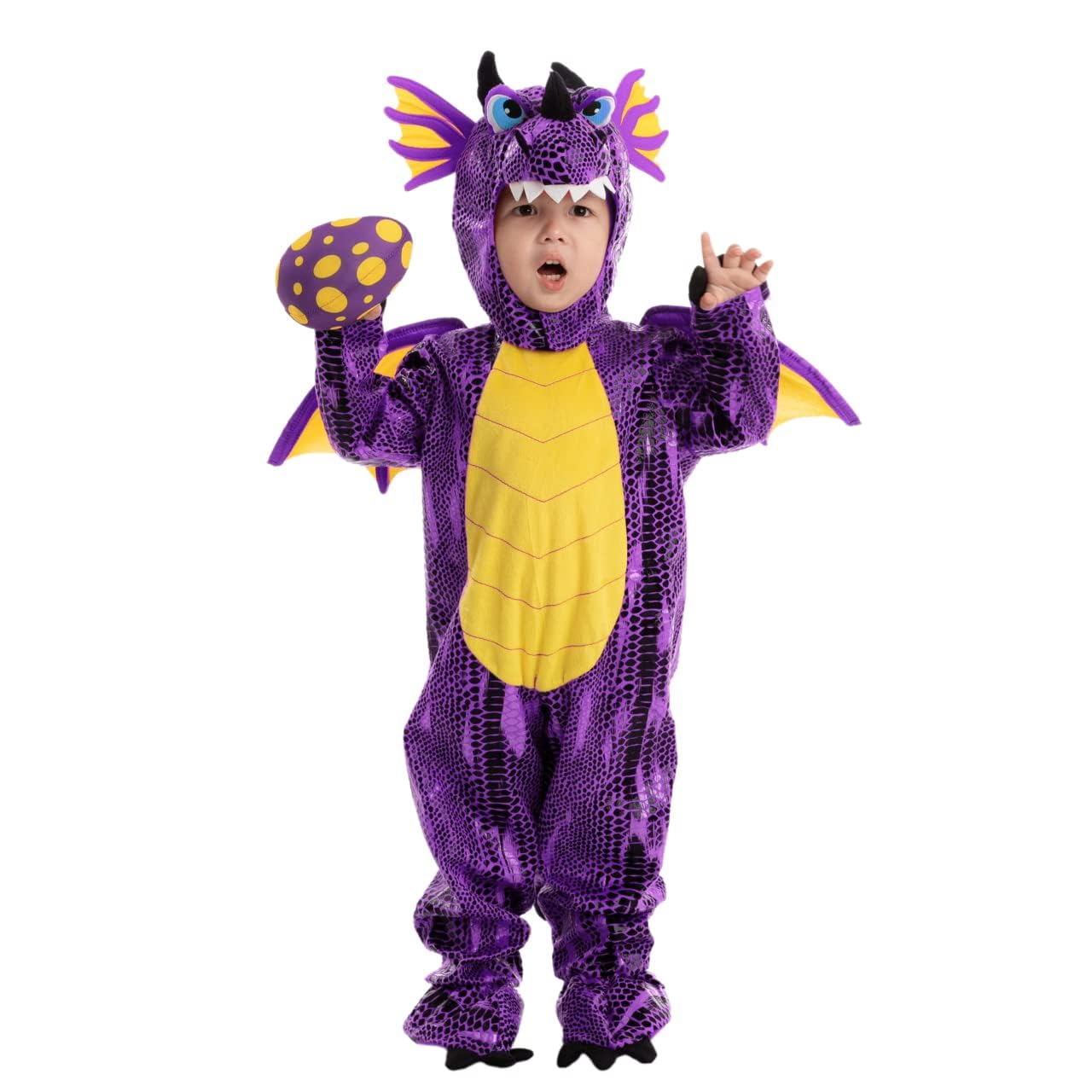 Spooktacular Creations Kostium smoka na Halloween, kostium dinozaura dla dzieci ze skrzydłami jajka dla malucha przebranie na imprezę