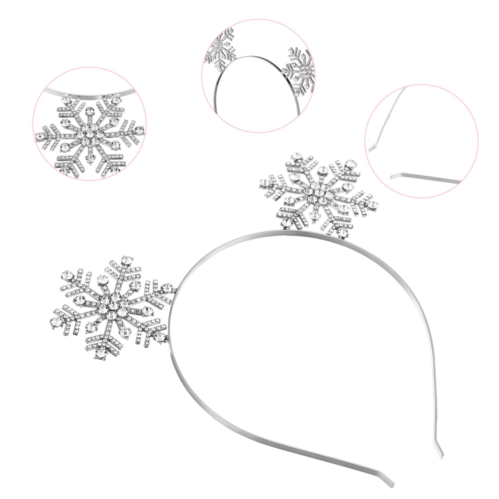 3 pezzi Fascia Capelli Donna con Cristalli di Decorazione Natalizia Glitterata per Feste e Cosplay Cerchietti Leggeri in Lega Resistente per Eventi Invernali